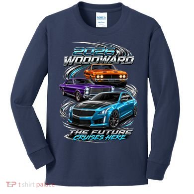 2026 Woodward Future Cruises Here M1 Kids Long Sleeve Shirt