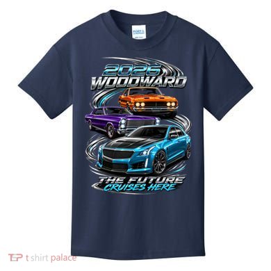 2026 Woodward Future Cruises Here M1 Kids T-Shirt