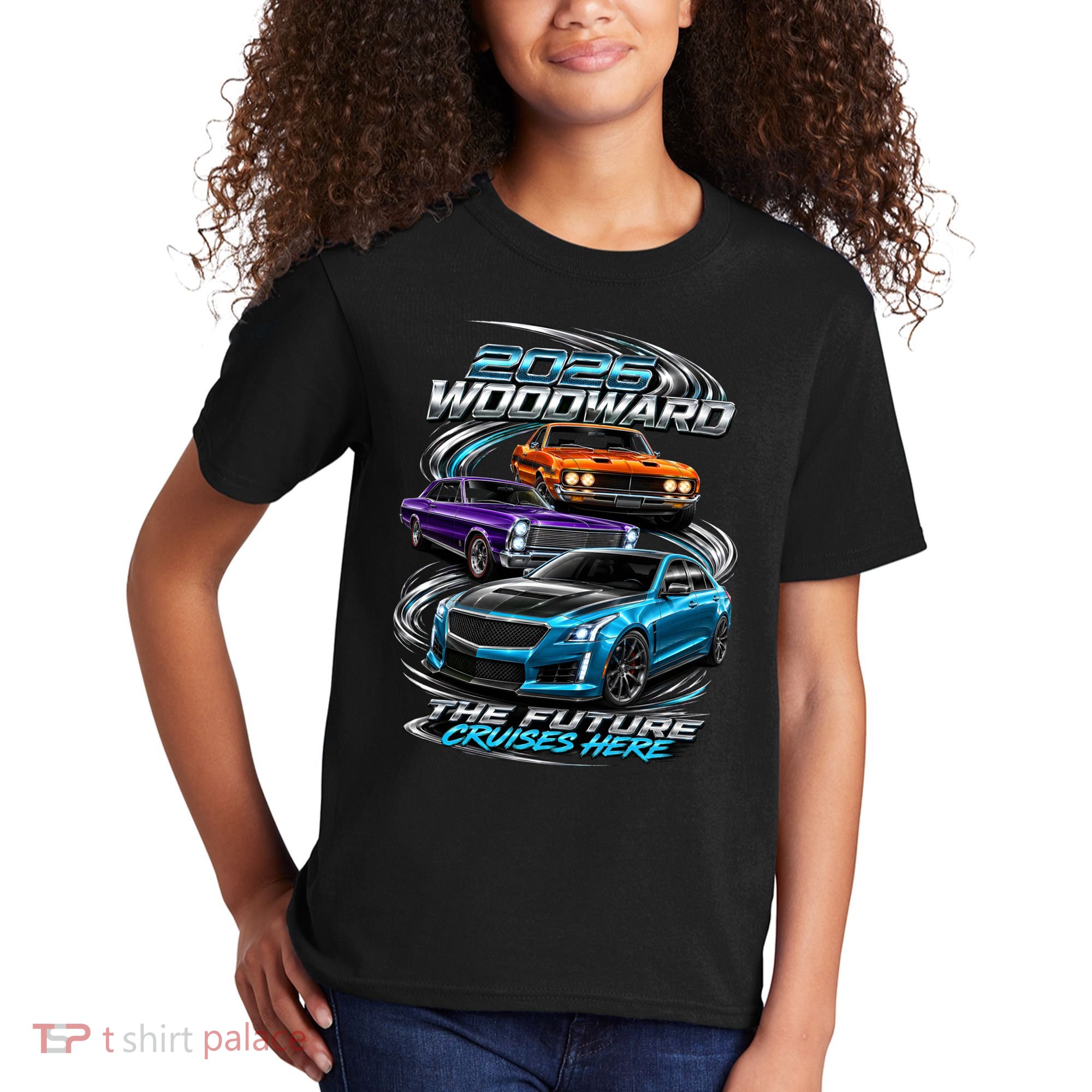 2026 Woodward Future Cruises Here M1 Kids T-Shirt