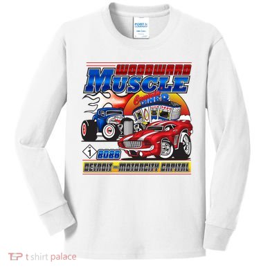 2026 Woodward Muscle M1 Cartoon Style Kids Long Sleeve Shirt