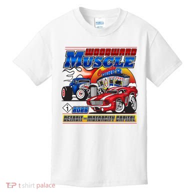 2026 Woodward Muscle M1 Cartoon Style Kids T-Shirt