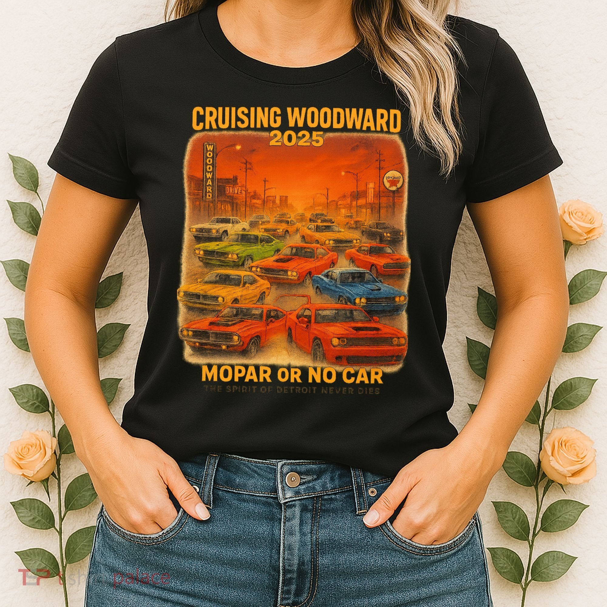 2025 Woodward Mopar Or No Car Women's T-Shirt