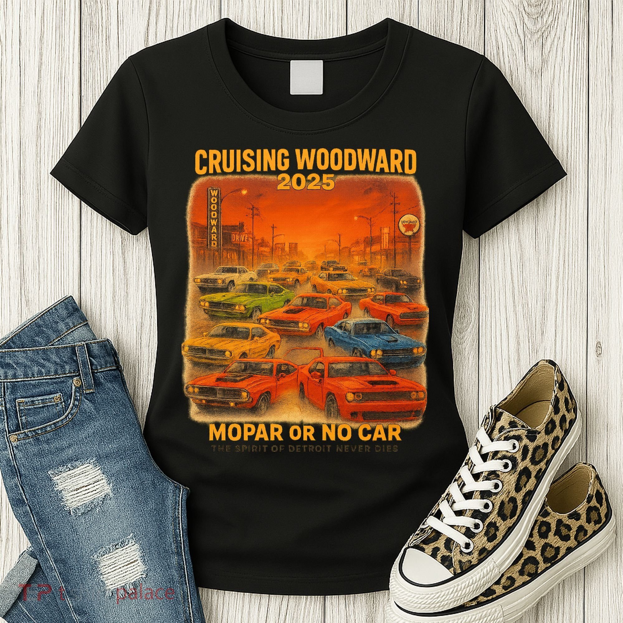2025 Woodward Mopar Or No Car Women's T-Shirt