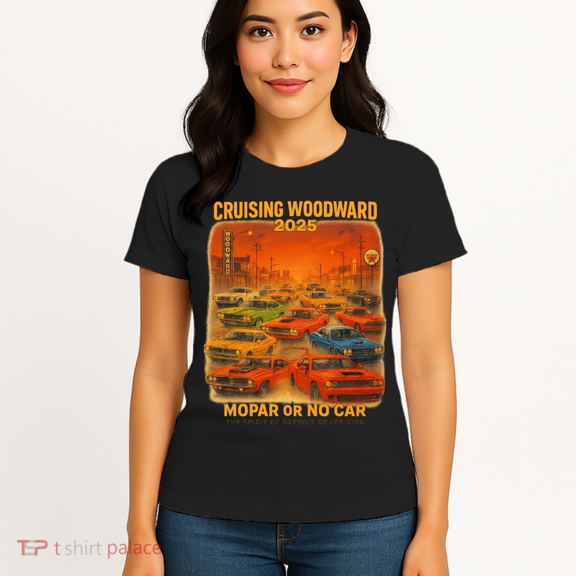 2025 Woodward Mopar Or No Car Women's T-Shirt