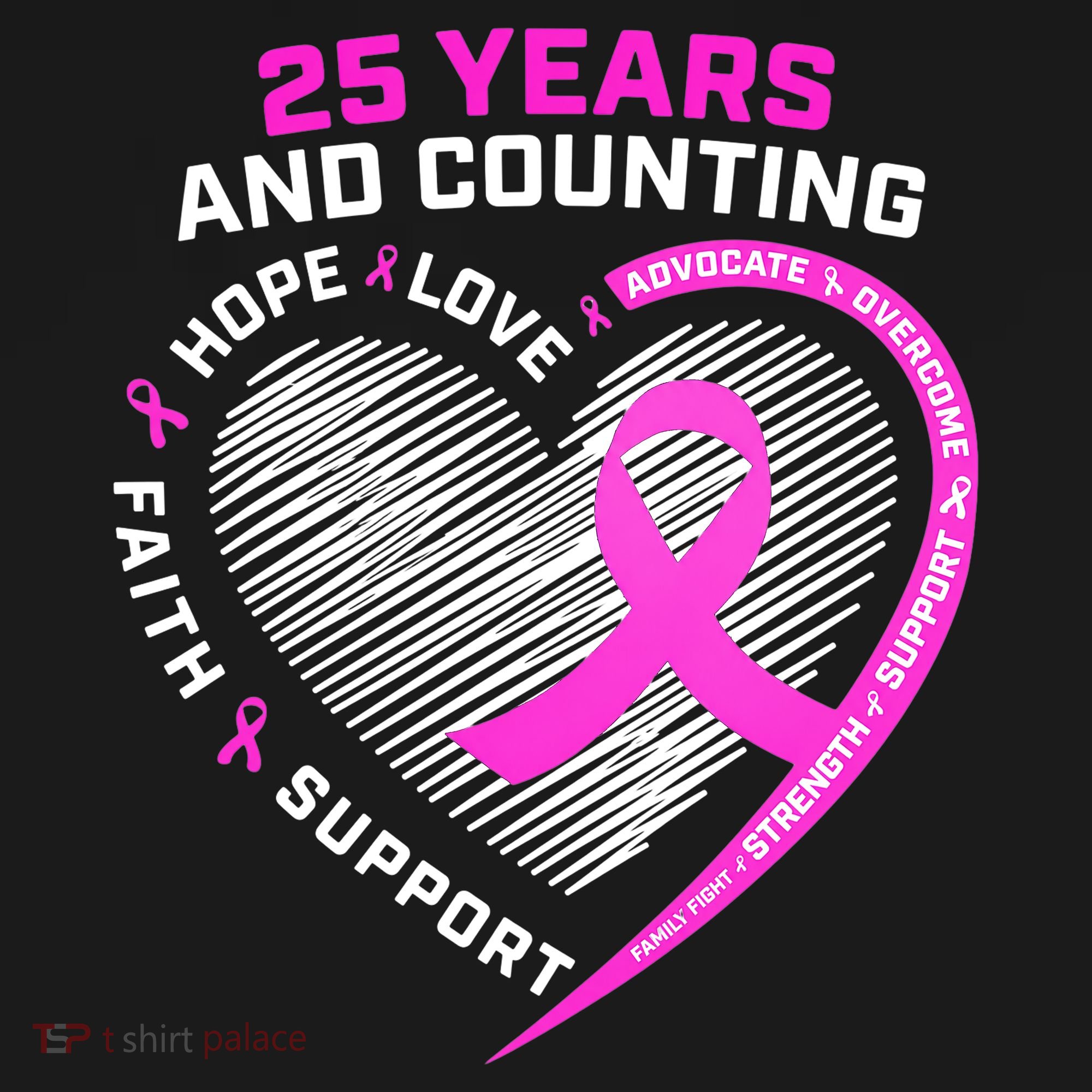 25 Years And Counting Hope Love Breast Cancer Backpack