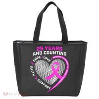 25 Years And Counting Hope Love Breast Cancer Tote Bag thumb 0