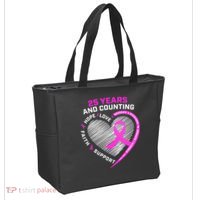 25 Years And Counting Hope Love Breast Cancer Tote Bag thumb 2