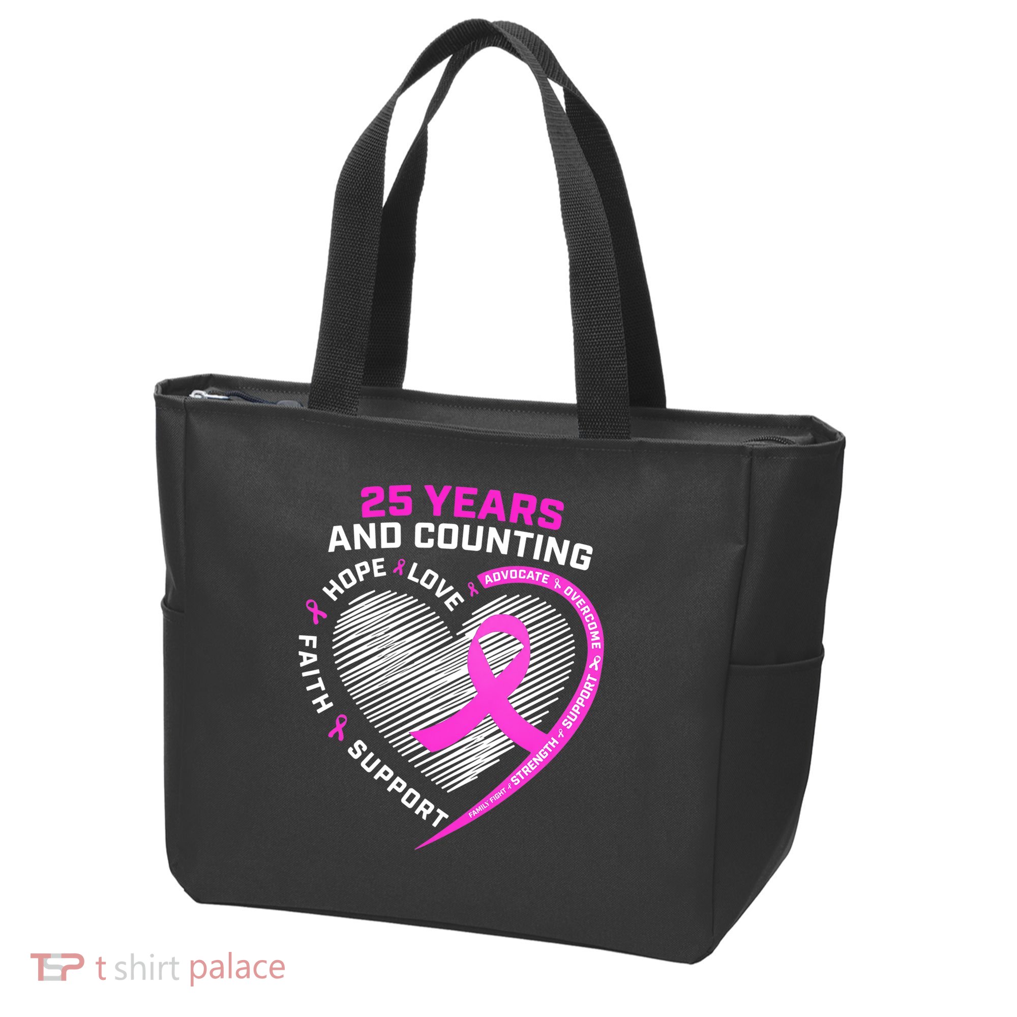 25 Years And Counting Hope Love Breast Cancer Tote Bag