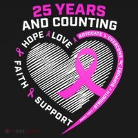 25 Years And Counting Hope Love Breast Cancer Tote Bag thumb 4