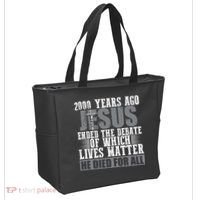 2000 Years Ago Jesus Ended The Debate Christian Believe Tote Bag thumb 2