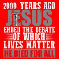 2000 Years Ago Jesus Ended The Debate Christian Believe Santa Hat thumb 1