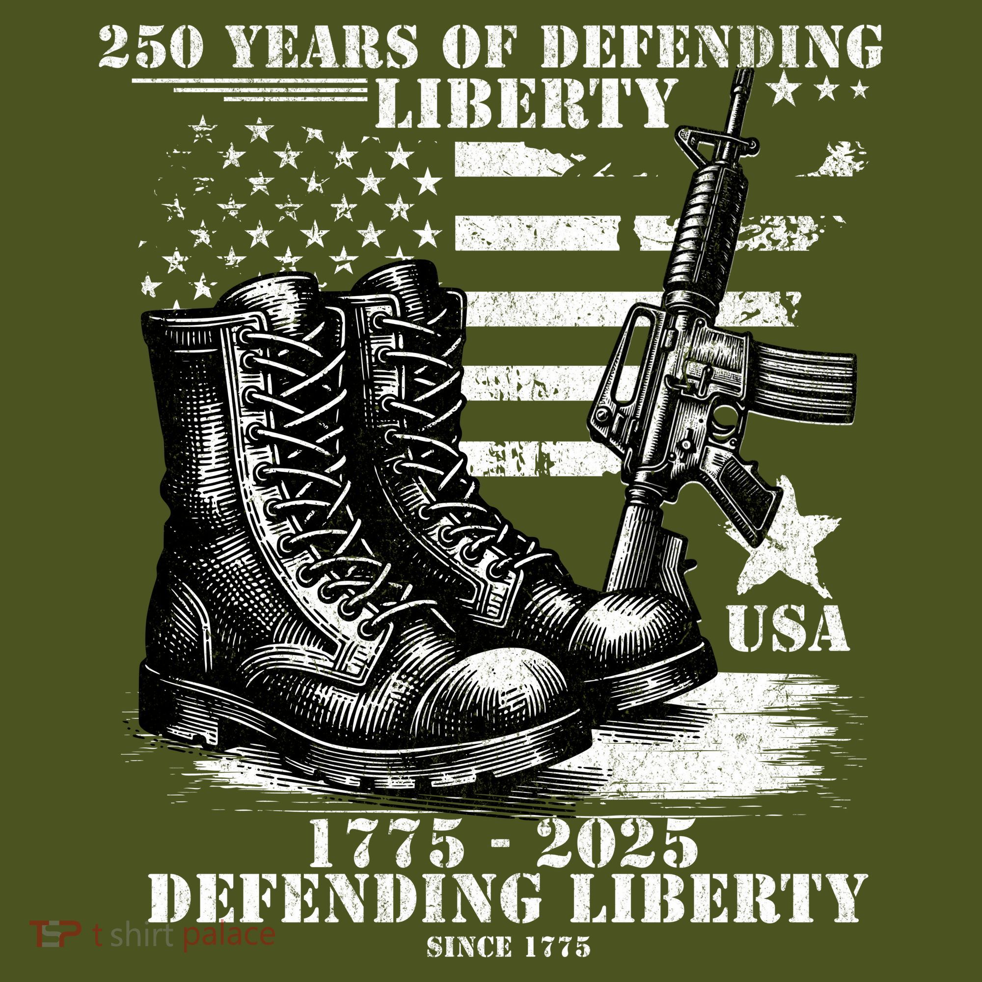 250 Years America Anniversary United States Army 1775-2025 T-Shirt