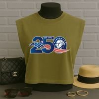 250 Years America 250th Anniversary Patriotic Est 1776 Garment-Dyed Women's Muscle Tee thumb 3