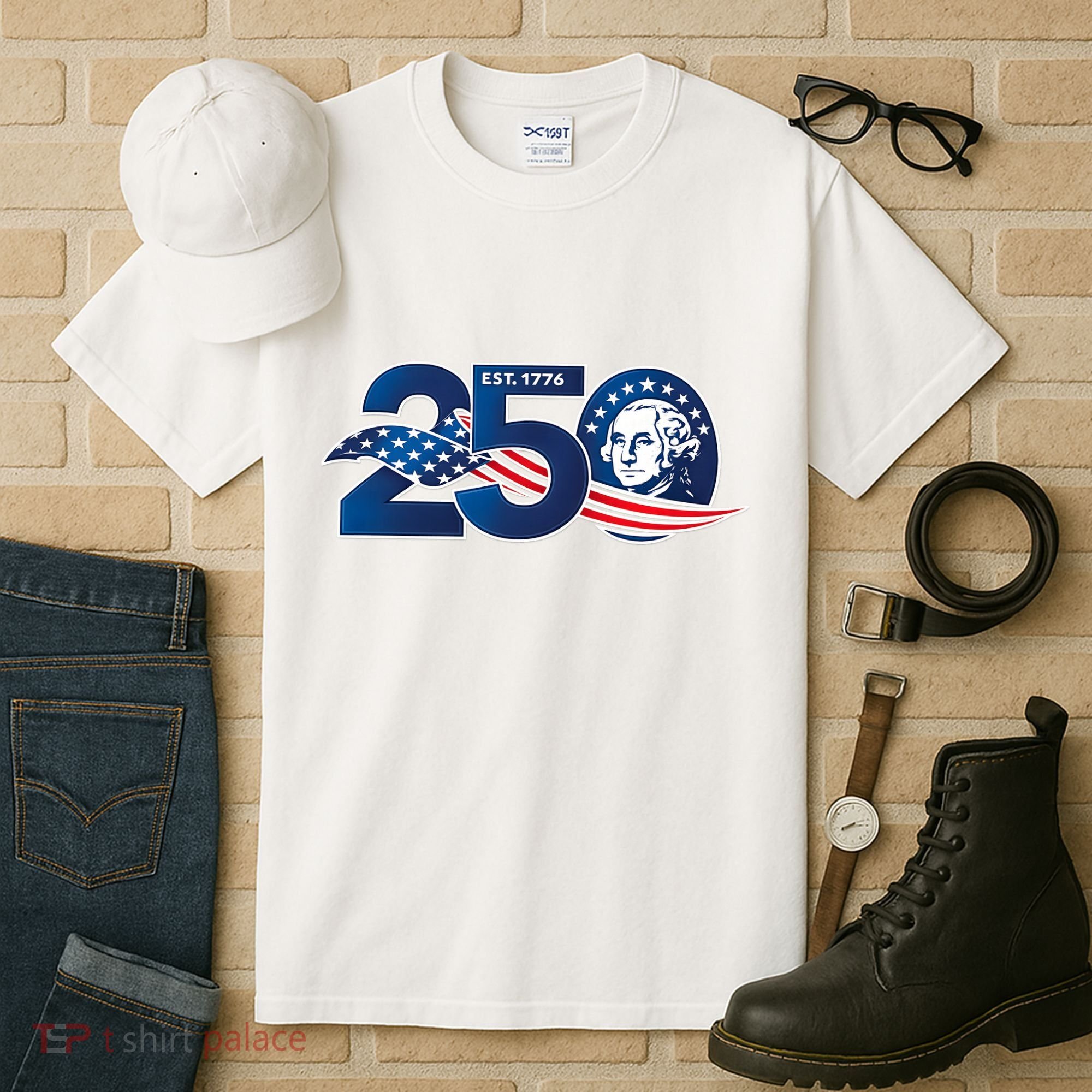 250 Years America 250th Anniversary Patriotic Est 1776 Tall T-Shirt