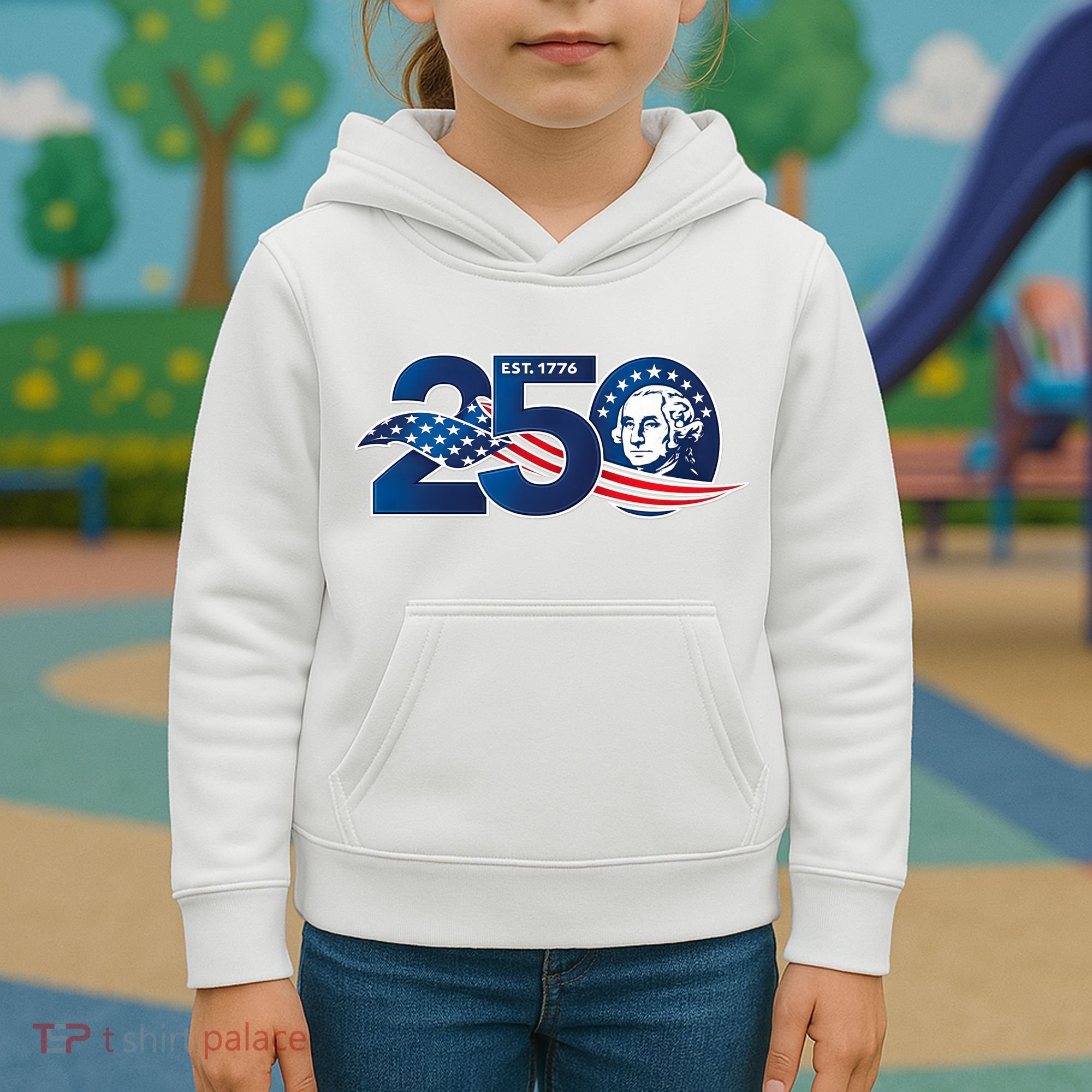250 Years America 250th Anniversary Patriotic Est 1776 Kids Hoodie
