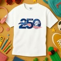 250 Years America 250th Anniversary Patriotic Est 1776 Kids T-Shirt thumb 3