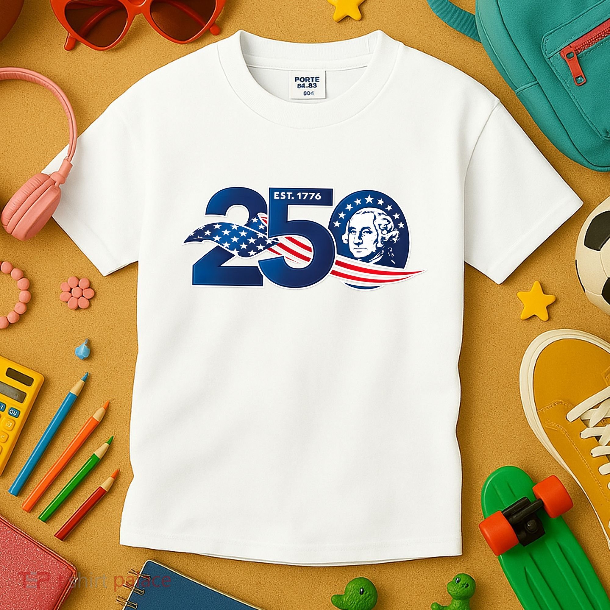 250 Years America 250th Anniversary Patriotic Est 1776 Kids T-Shirt