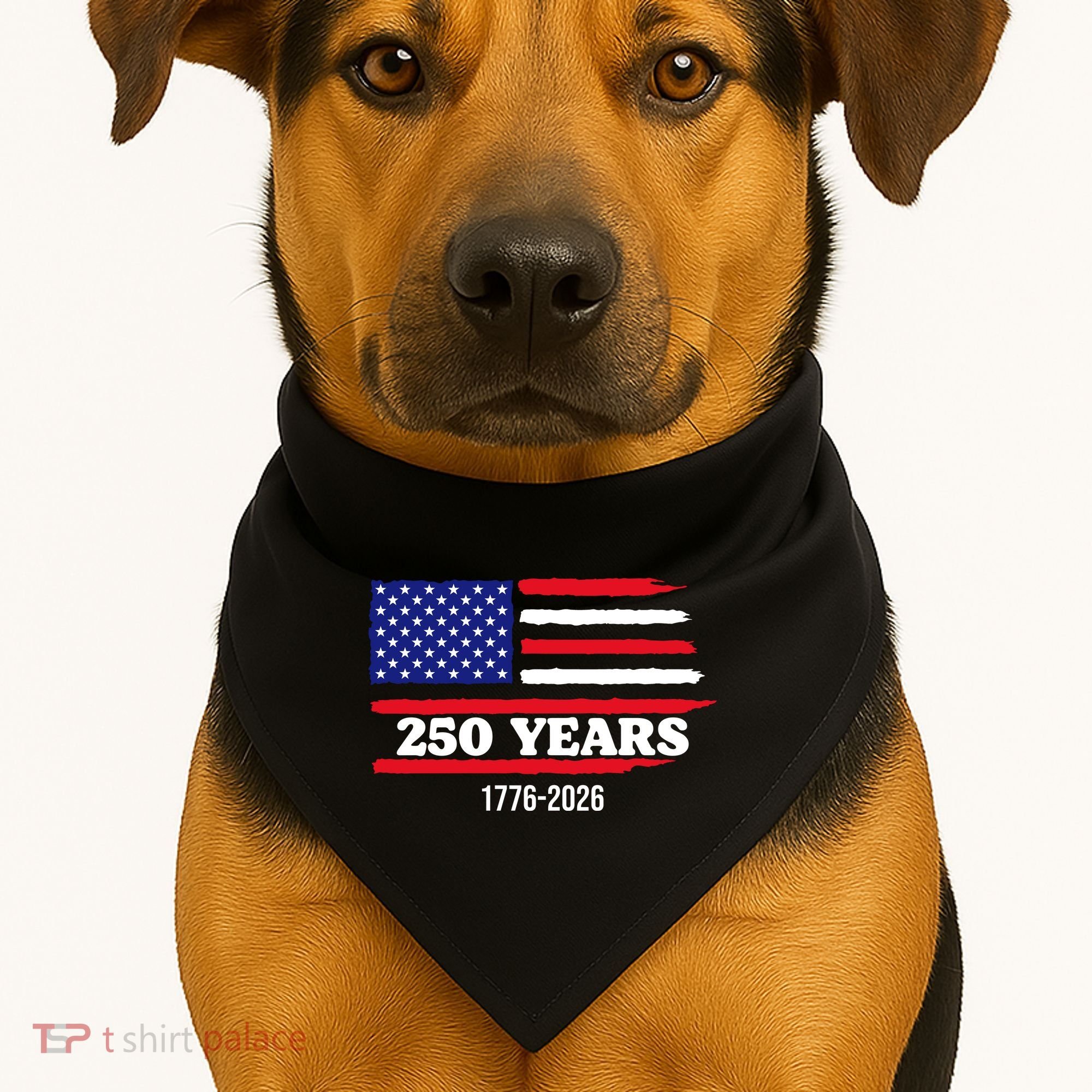 250 Years American 1776-2026 USA-Made Doggie Bandana