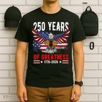 250 Years America Patriotic USA Flag 250th Anniversary 1776 2026 T-Shirt thumb 6