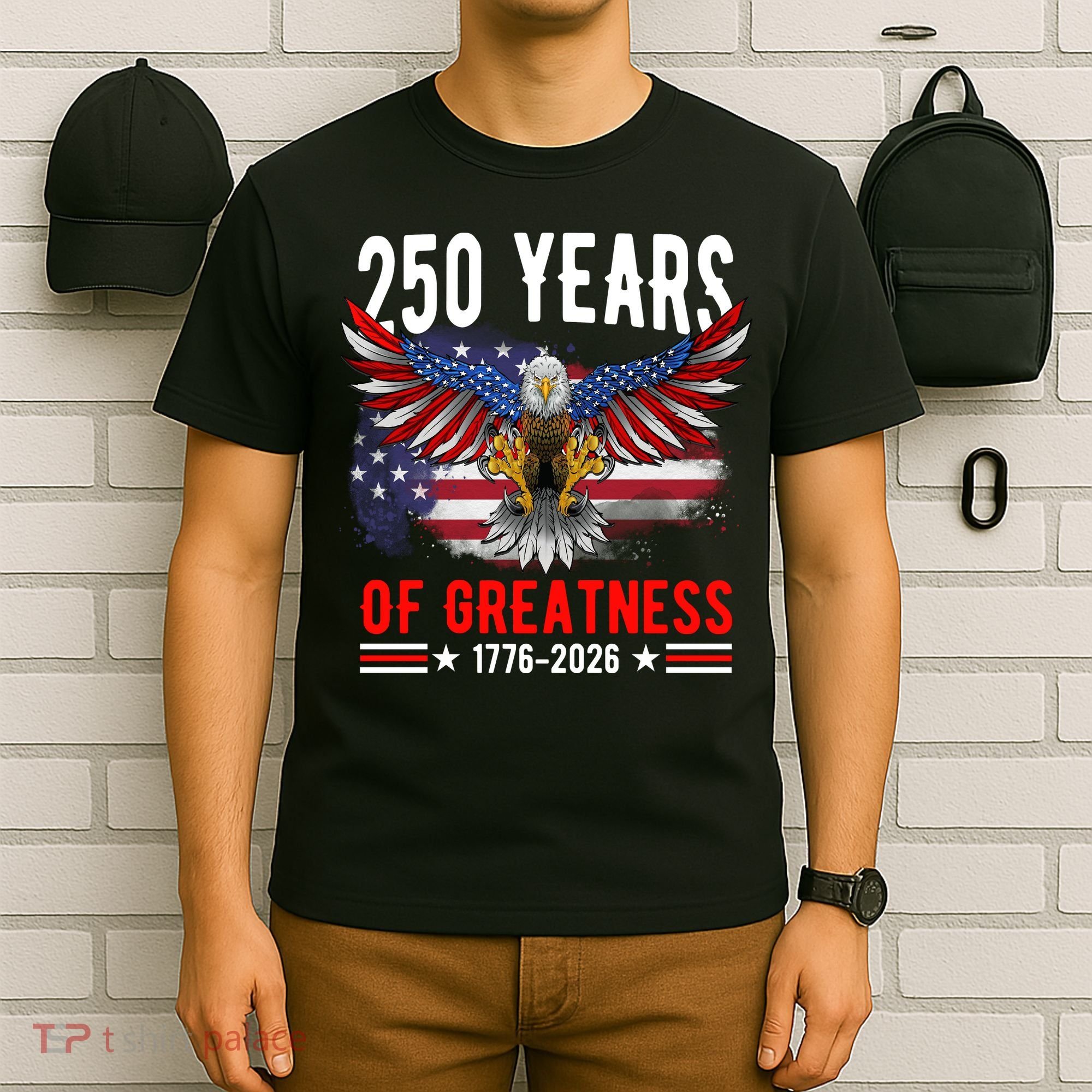 250 Years America Patriotic USA Flag 250th Anniversary 1776 2026 T-Shirt