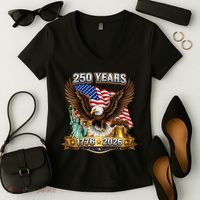 250 Years American 250th Anniversary Women's V-Neck T-Shirt thumb 2