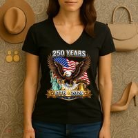 250 Years American 250th Anniversary Women's V-Neck T-Shirt thumb 3
