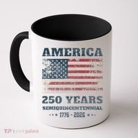 250 Years America Anniversary Grunge Flag USA Coffee Mug thumb 0