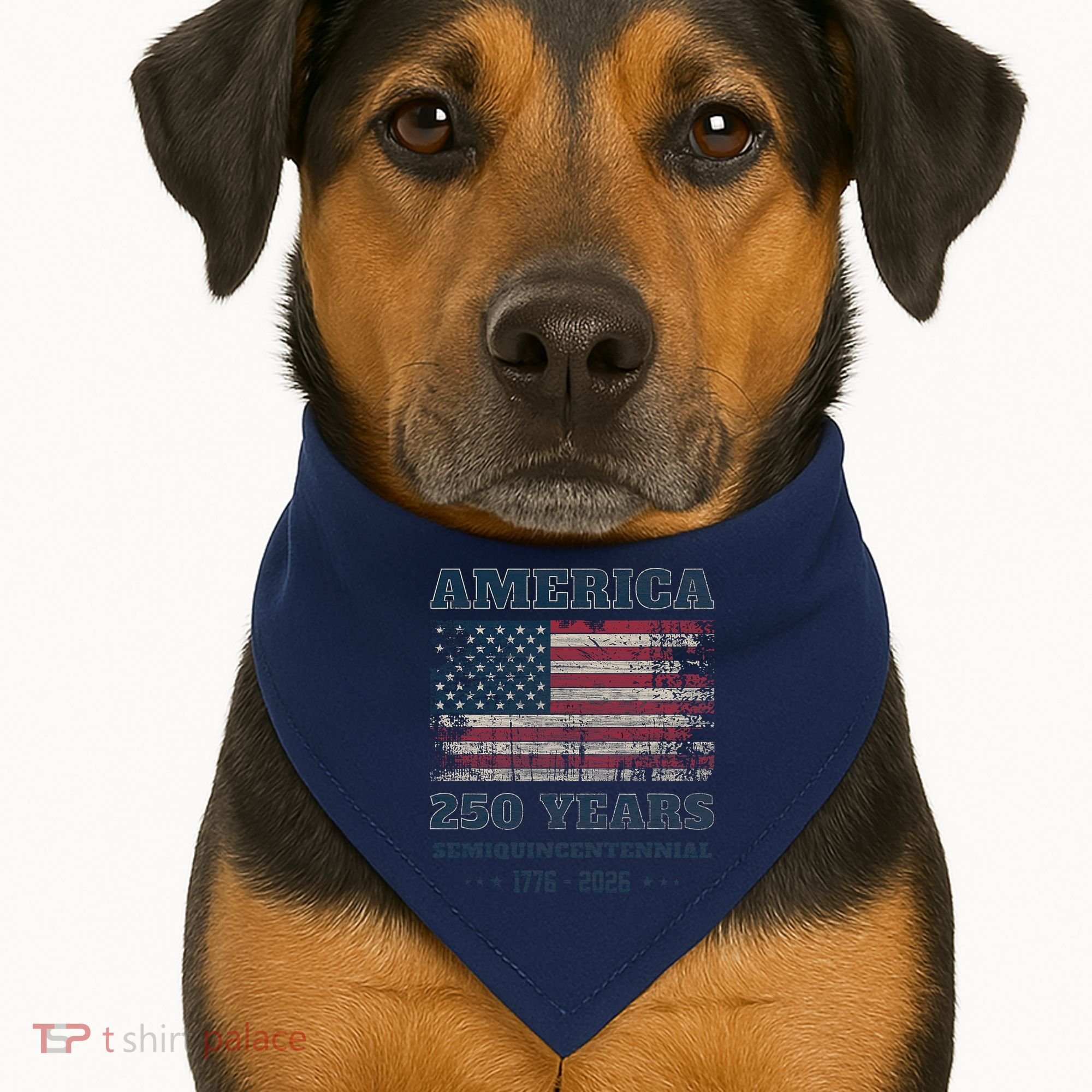 250 Years America Anniversary Grunge Flag USA USA-Made Doggie Bandana