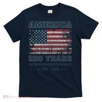 250 Years America Anniversary Grunge Flag USA T-Shirt thumb 0