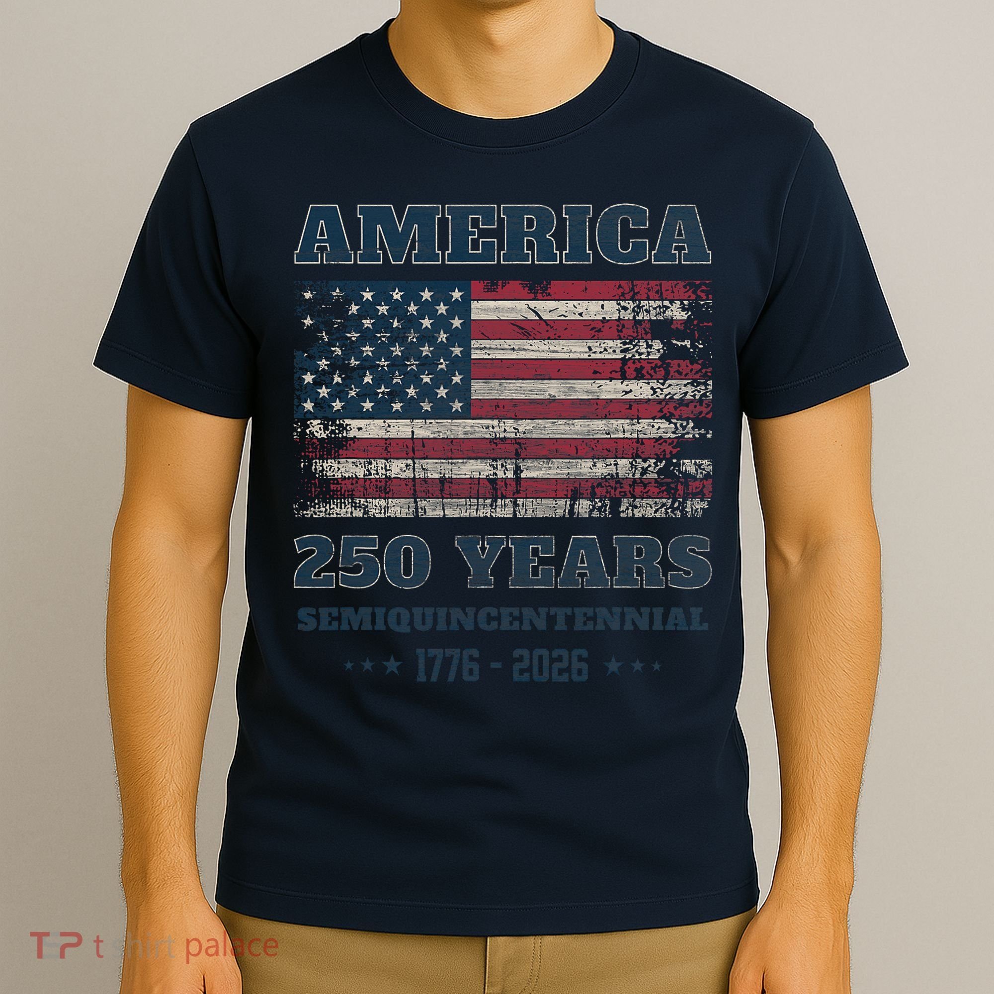 250 Years America Anniversary Grunge Flag USA T-Shirt