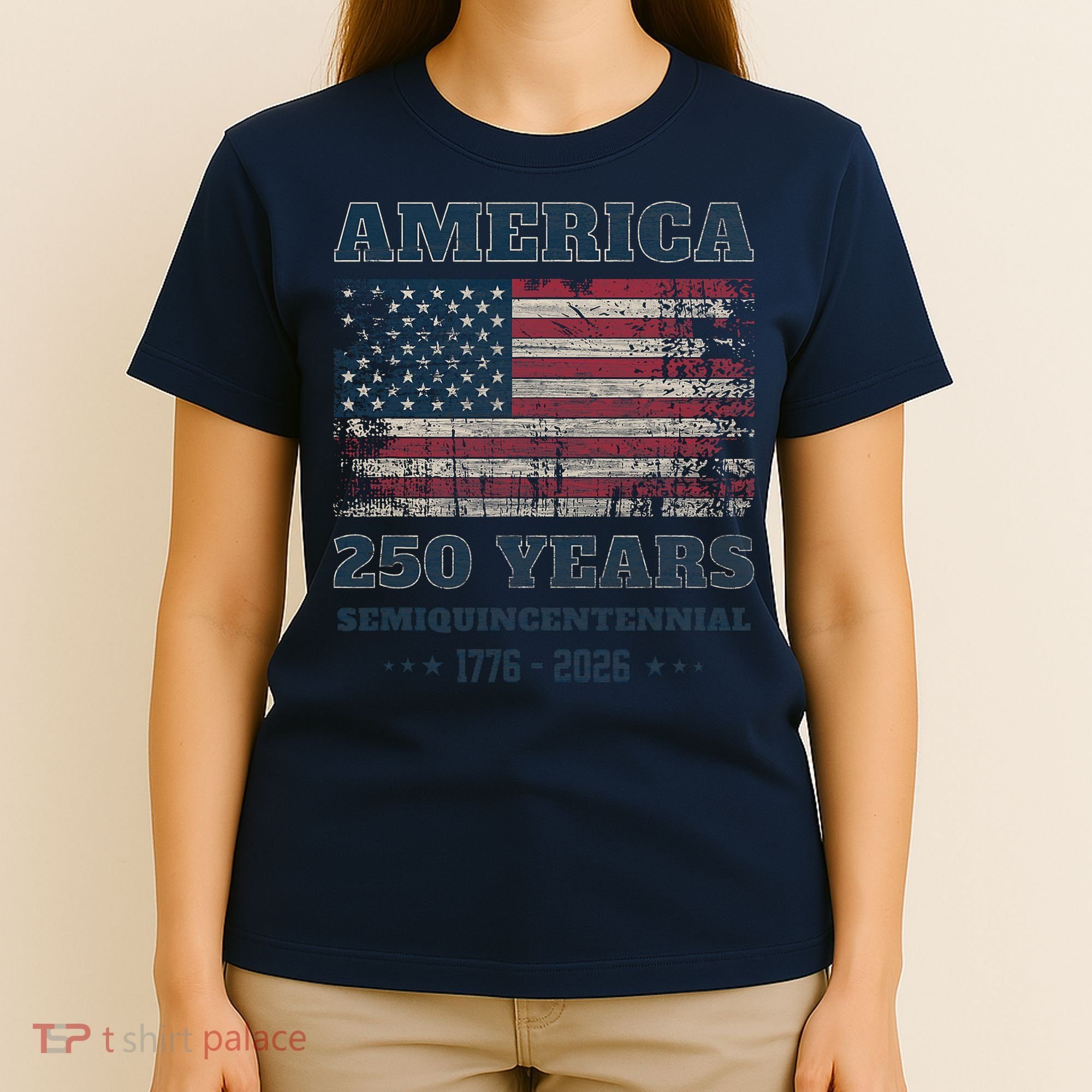 250 Years America Anniversary Grunge Flag USA T-Shirt