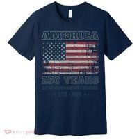 250 Years America Anniversary Grunge Flag USA Premium T-Shirt thumb 0