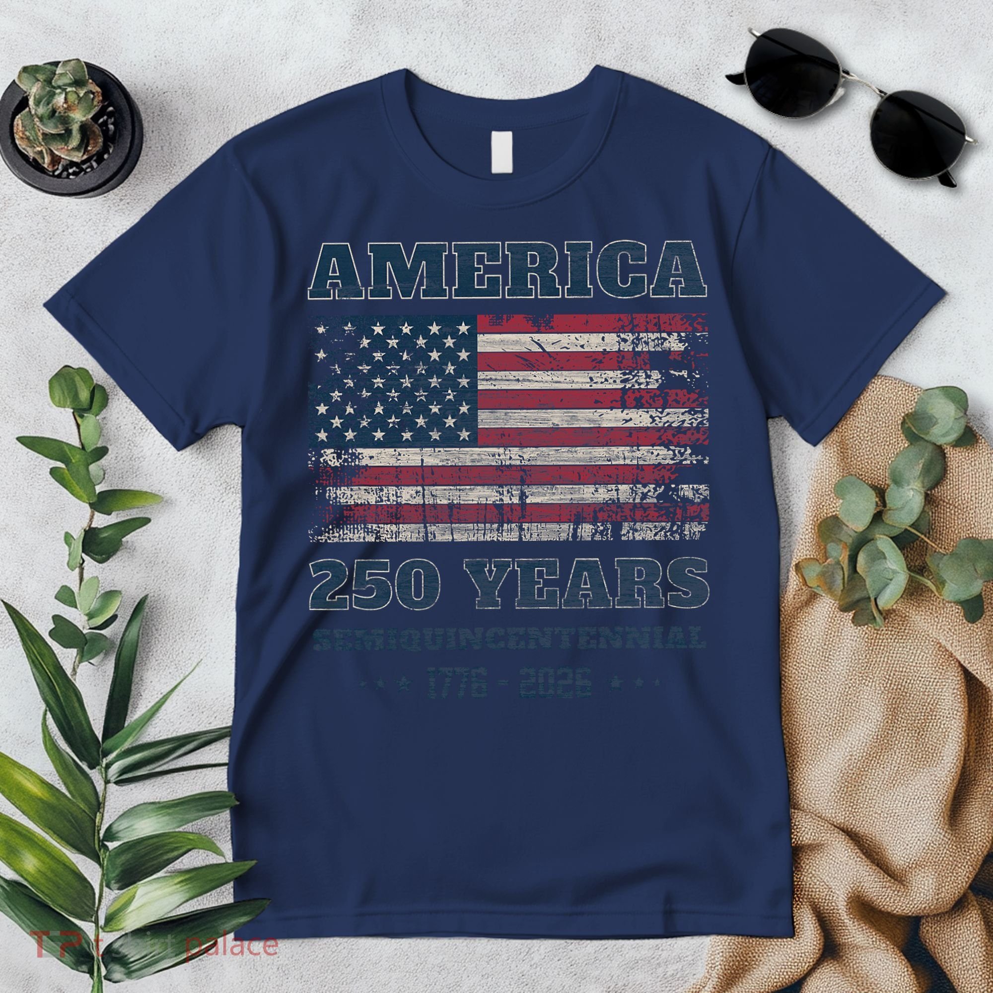 250 Years America Anniversary Grunge Flag USA Premium T-Shirt