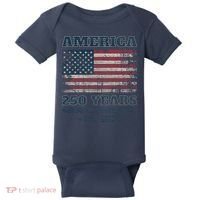250 Years America Anniversary Grunge Flag USA Baby Bodysuit thumb 0