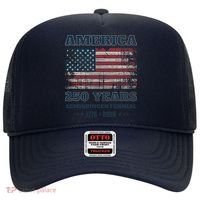 250 Years America Anniversary Grunge Flag USA Hat thumb 0