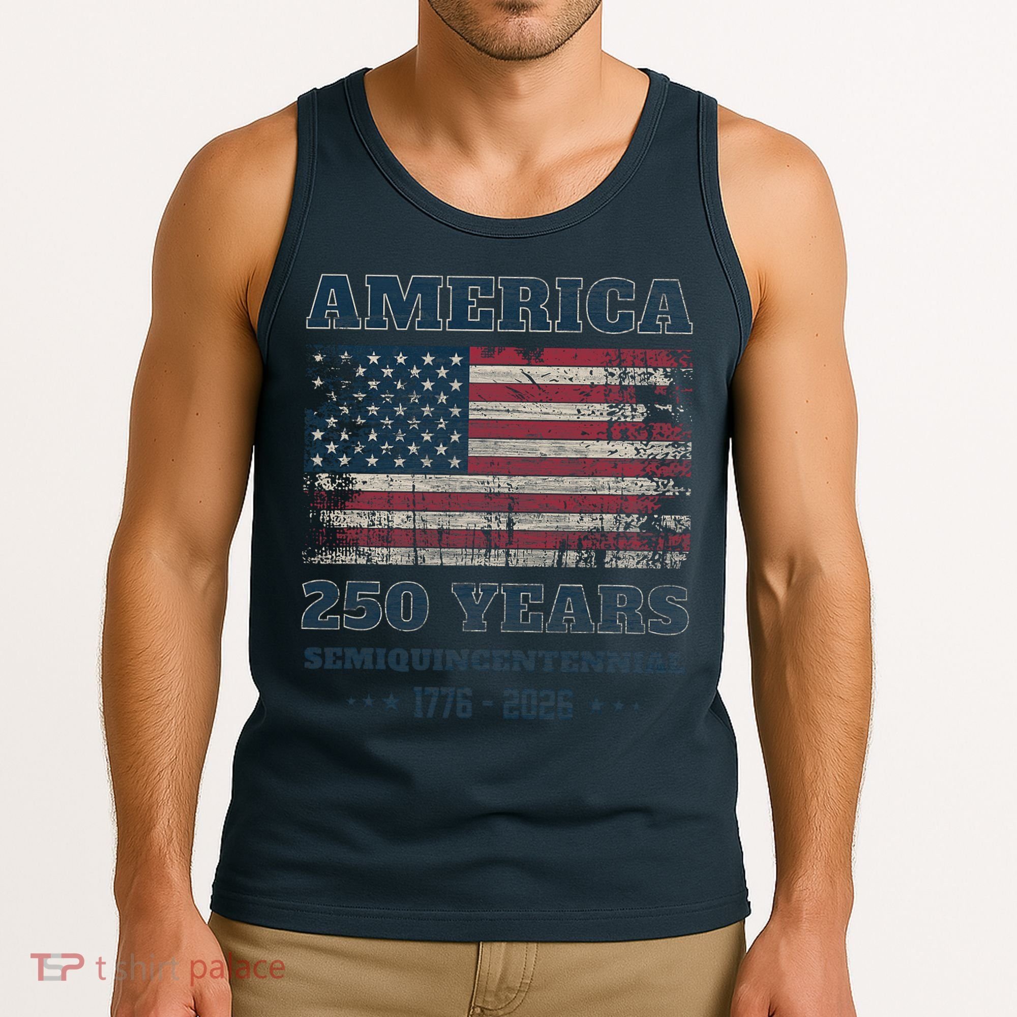 250 Years America Anniversary Grunge Flag USA Tank Top