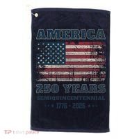 250 Years America Anniversary Grunge Flag USA Golf Towel thumb 0