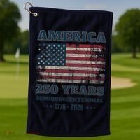 250 Years America Anniversary Grunge Flag USA Golf Towel thumb 1