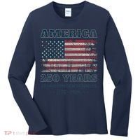 250 Years America Anniversary Grunge Flag USA Women's Long Sleeve Shirt thumb 0