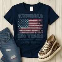 250 Years America Anniversary Grunge Flag USA Women's T-Shirt thumb 3