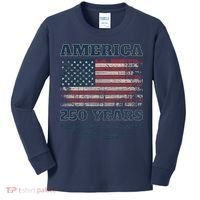 250 Years America Anniversary Grunge Flag USA Kids Long Sleeve Shirt thumb 0