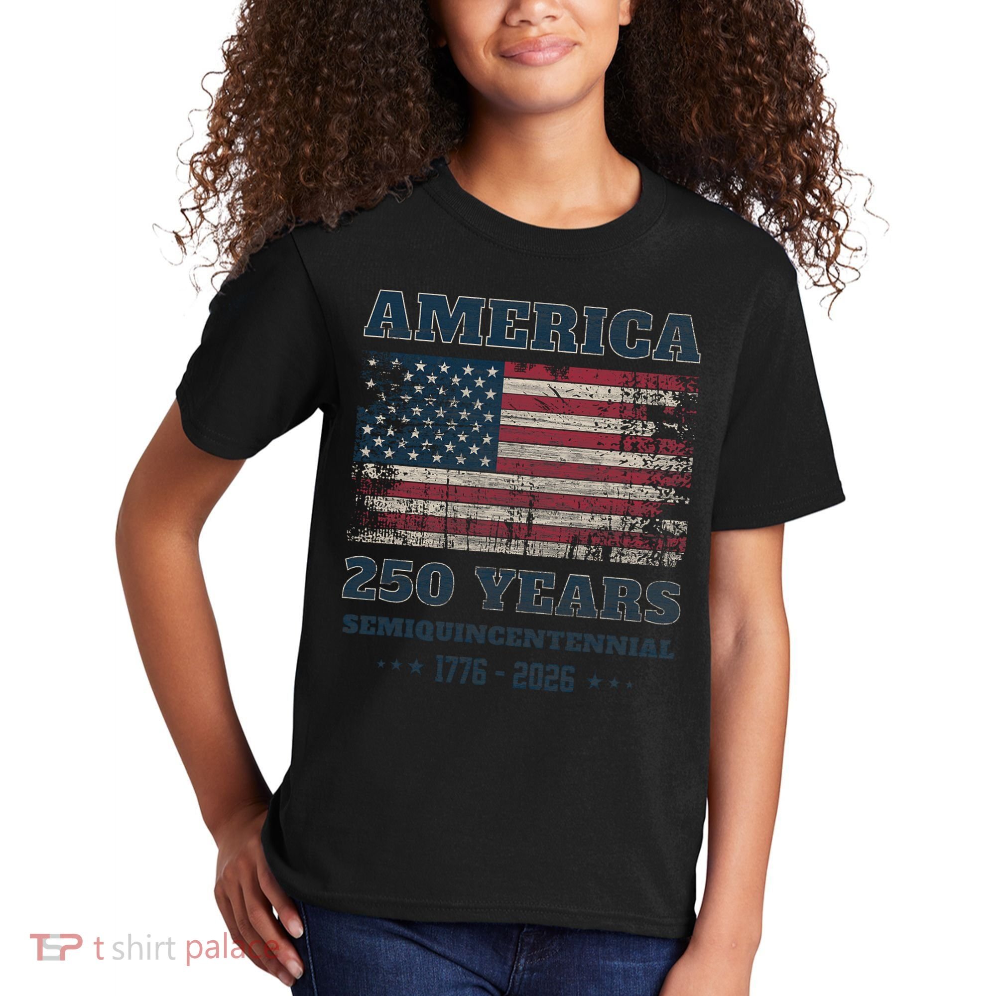 250 Years America Anniversary Grunge Flag USA Kids T-Shirt