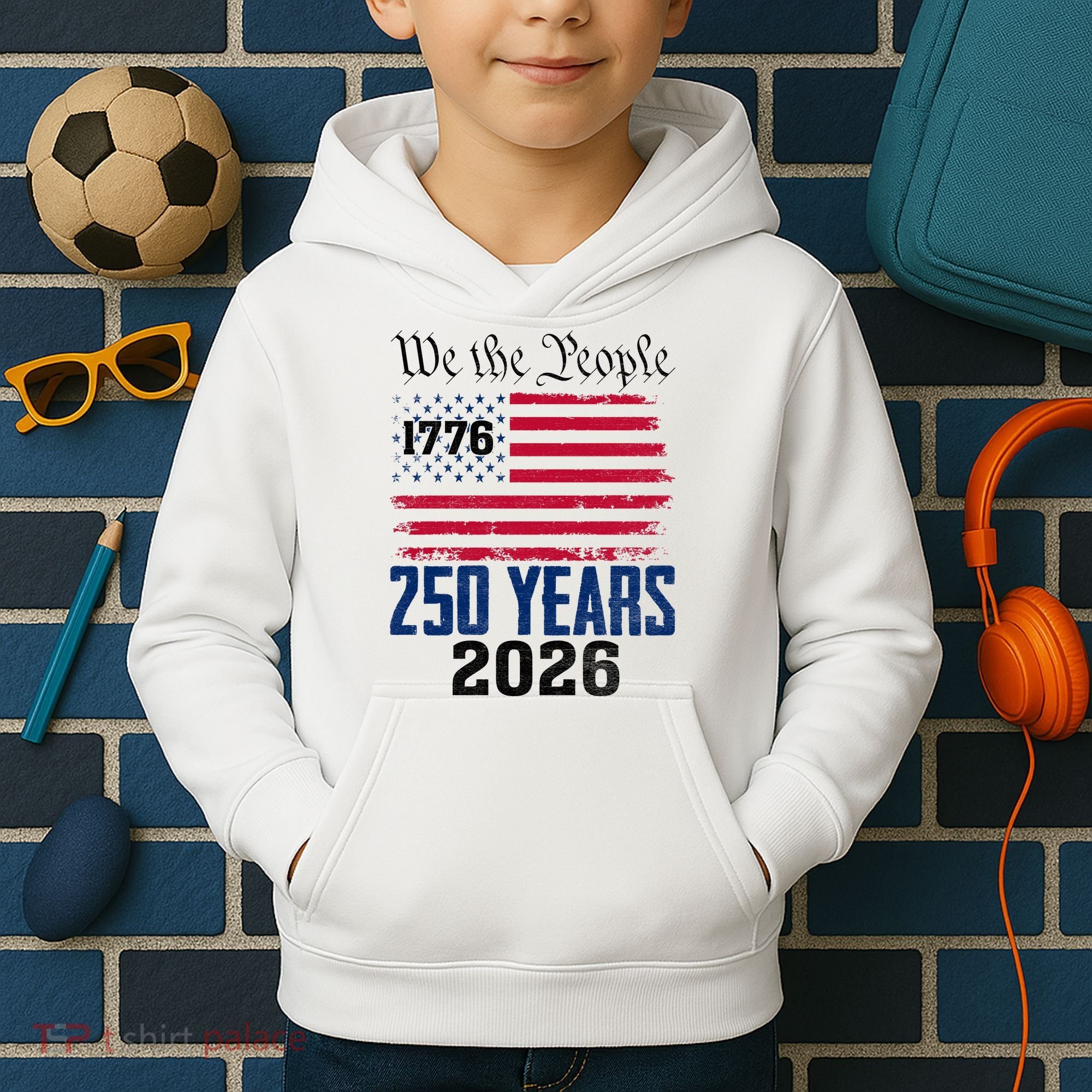 250 Years American 250th Anniversary USA Kids Hoodie