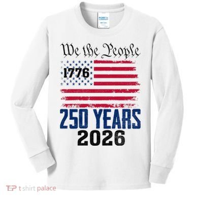 250 Years American 250th Anniversary USA Kids Long Sleeve Shirt