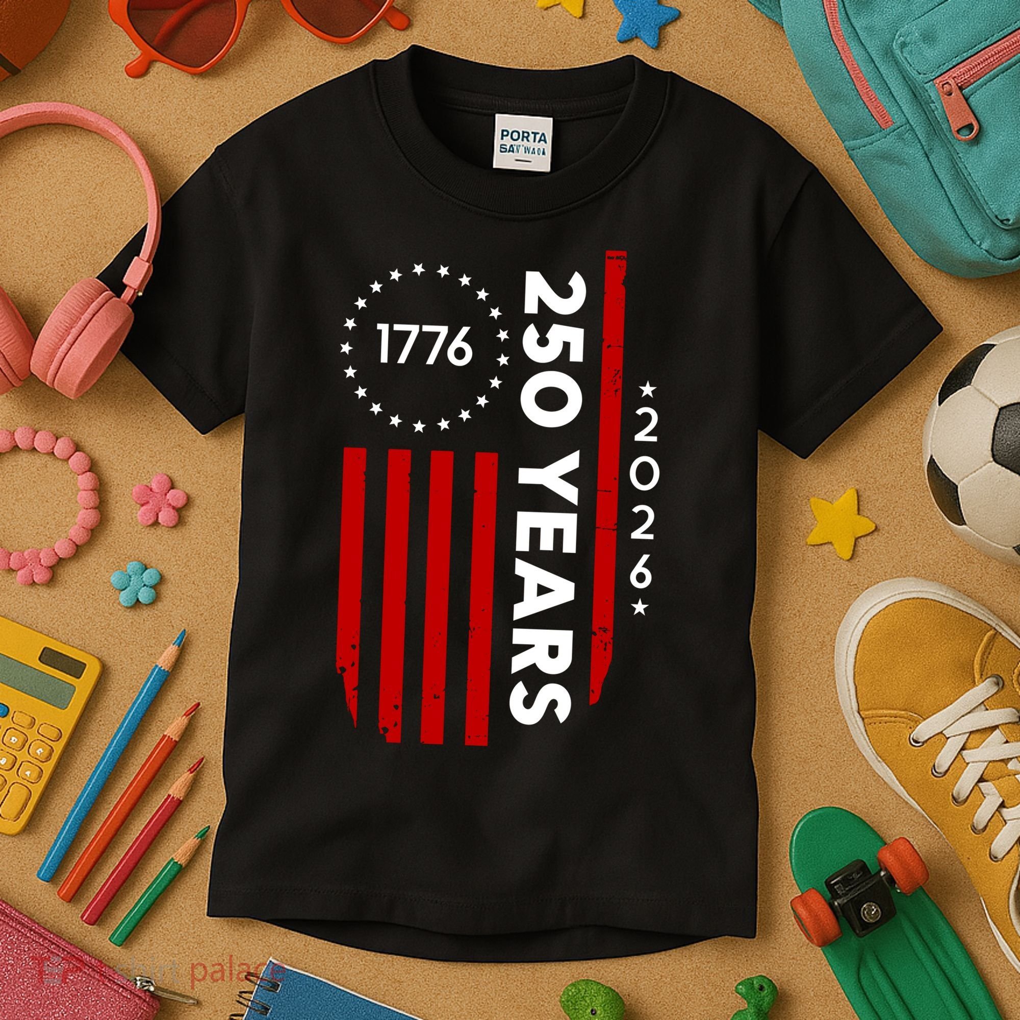 250 Years America Anniversary 250th Independence Day 1776 Kids T-Shirt