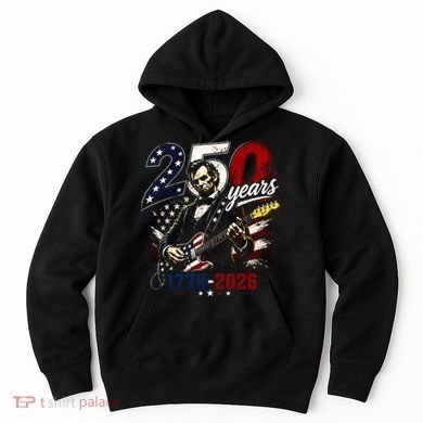 250 Years Abraham Lincoln Guitar July 4th 250th Anniversary Hoodie