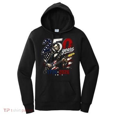 250 Years Abraham Lincoln Guitar July 4th 250th Anniversary Women's Hoodie