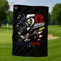 250 Years Abraham Lincoln Guitar July 4th 250th Anniversary Golf Towel thumb 1