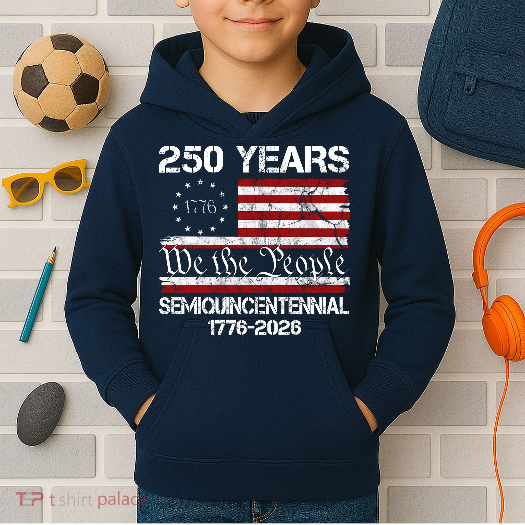 250 Years America 250th Anniversary Semiquincentennial 1776-2026 Kids Hoodie