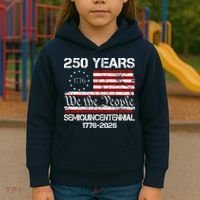 250 Years America 250th Anniversary Semiquincentennial 1776-2026 Kids Hoodie thumb 3